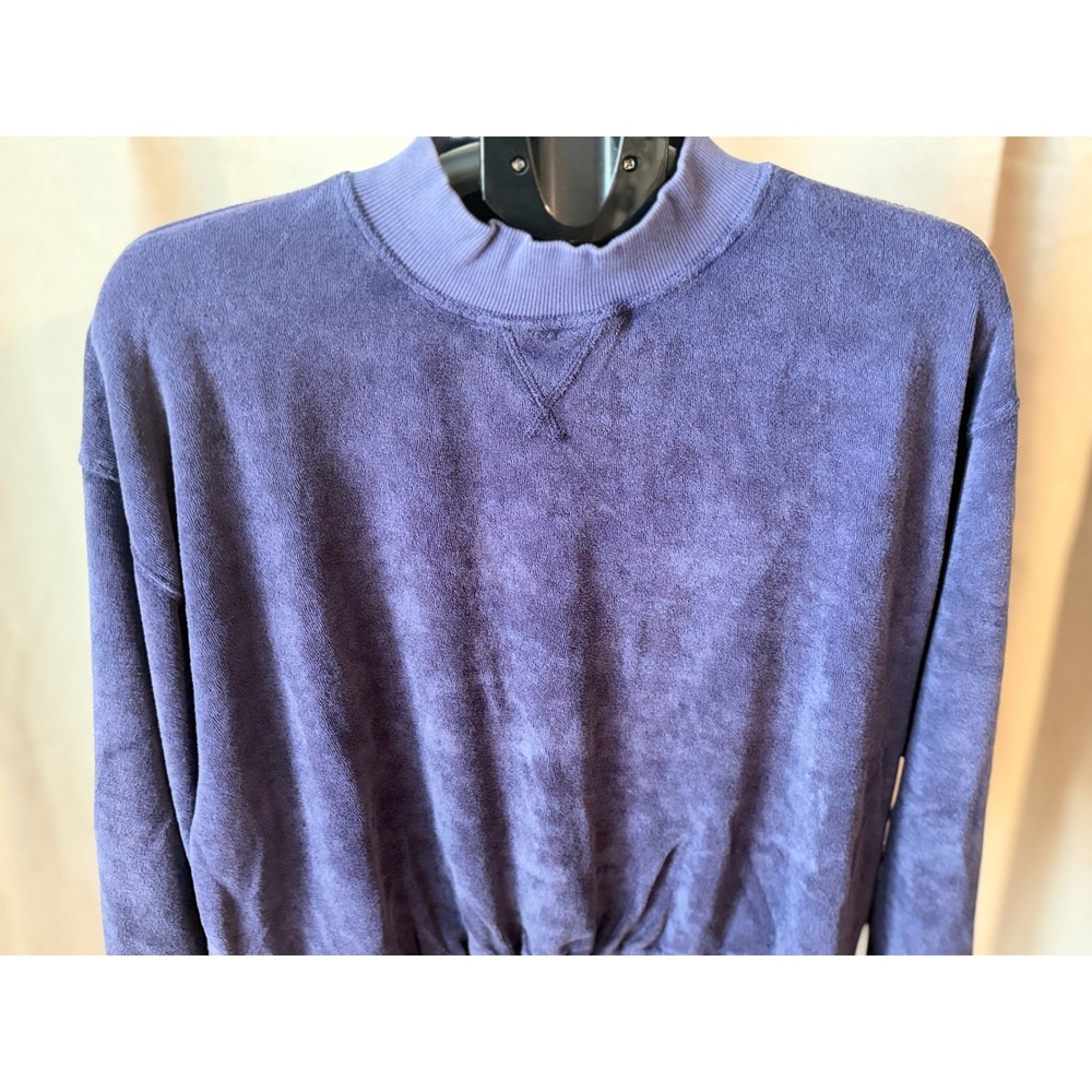 Daily Drills Terry Vintage Crew Sweatshirt XS/S Sunbleached Navy Reversible NWT